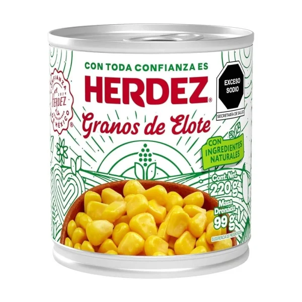 Granos de elote herdez 220 gr lata