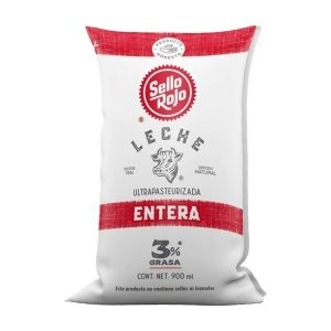 Leche sello rojo bolsa 900 ml